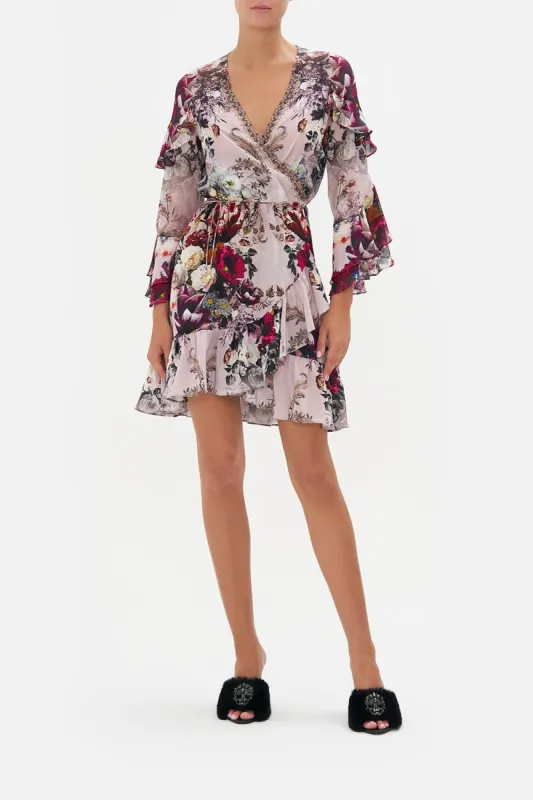 SHORT WRAP DRESS WITH RUFFLES GYPSY ROSE sold by Camilla