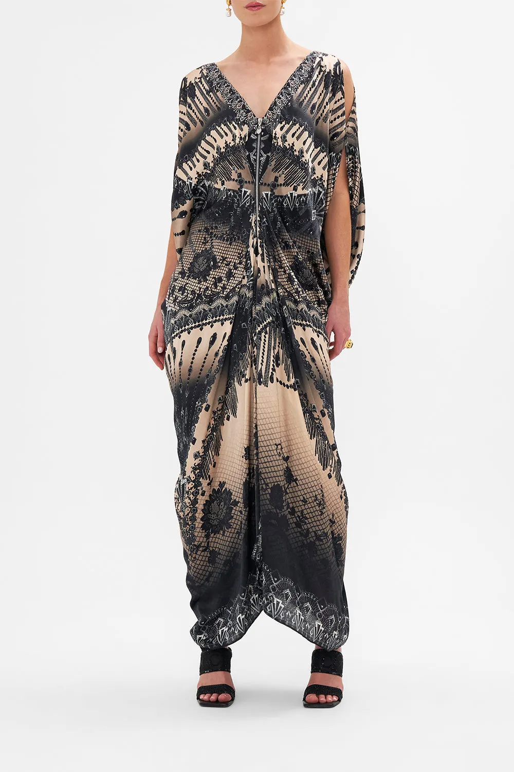 LONG DRAPE DRESS WITH ZIP FRONT CURTAIN CALL CHAOS sold by Camilla