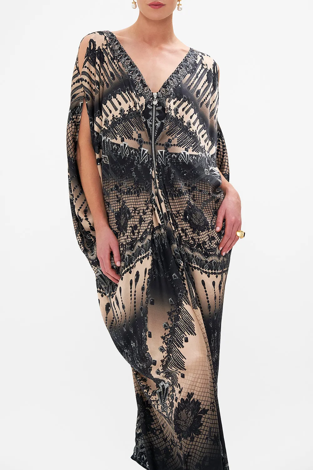 LONG DRAPE DRESS WITH ZIP FRONT CURTAIN CALL CHAOS sold by Camilla product image thumbnail 4