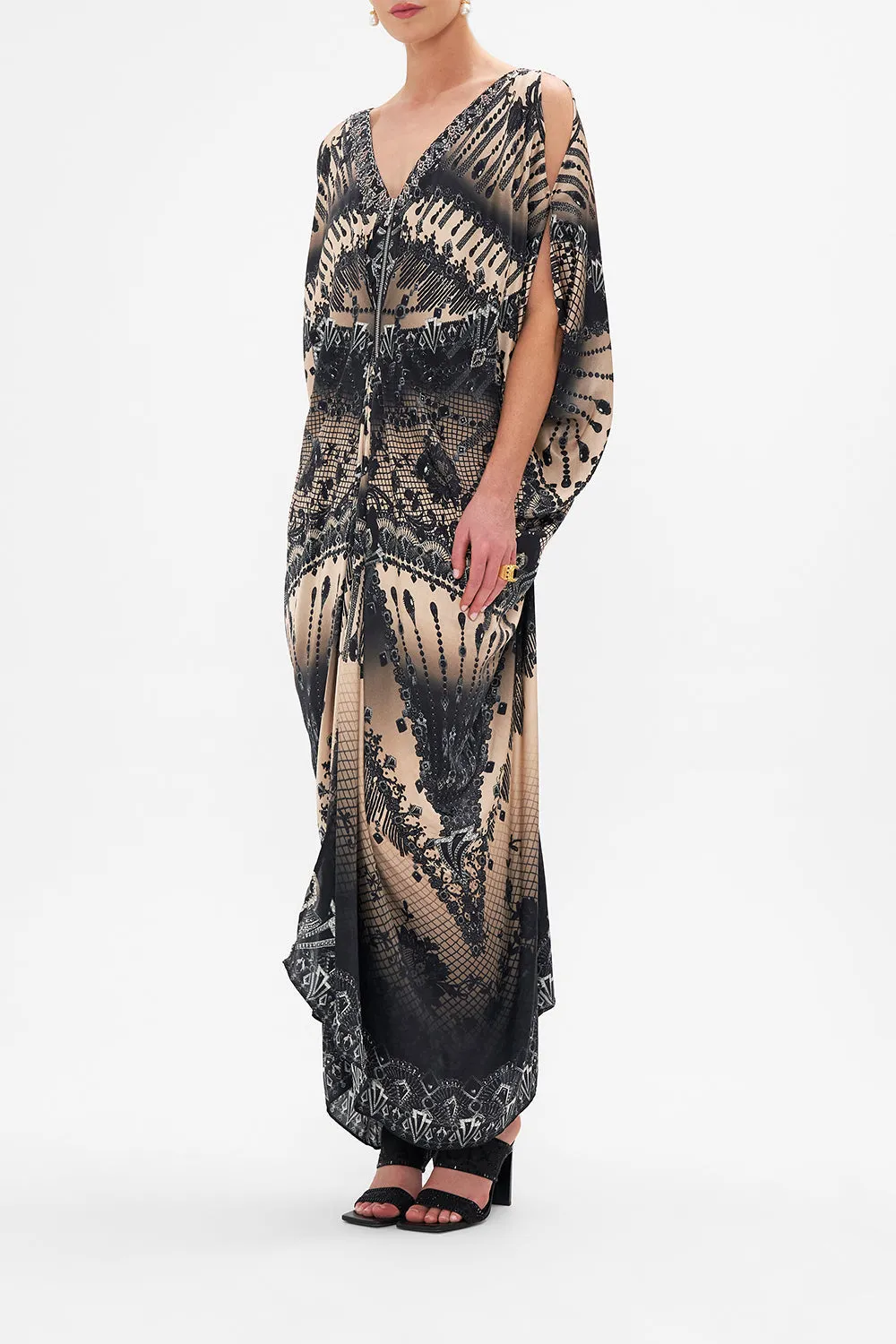 LONG DRAPE DRESS WITH ZIP FRONT CURTAIN CALL CHAOS sold by Camilla product image thumbnail 2