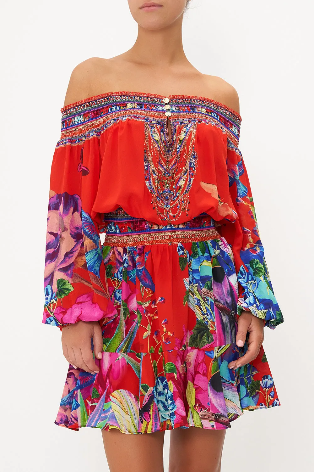 OFF SHOULDER SHORT DRESS BIRDS OF A FEATHER sold by Camilla product image thumbnail 4