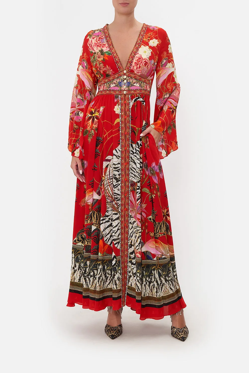 KIMONO SLEEVE DRESS WITH SHIRRING DETAIL THE LEGEND OF ZIBA sold by Camilla