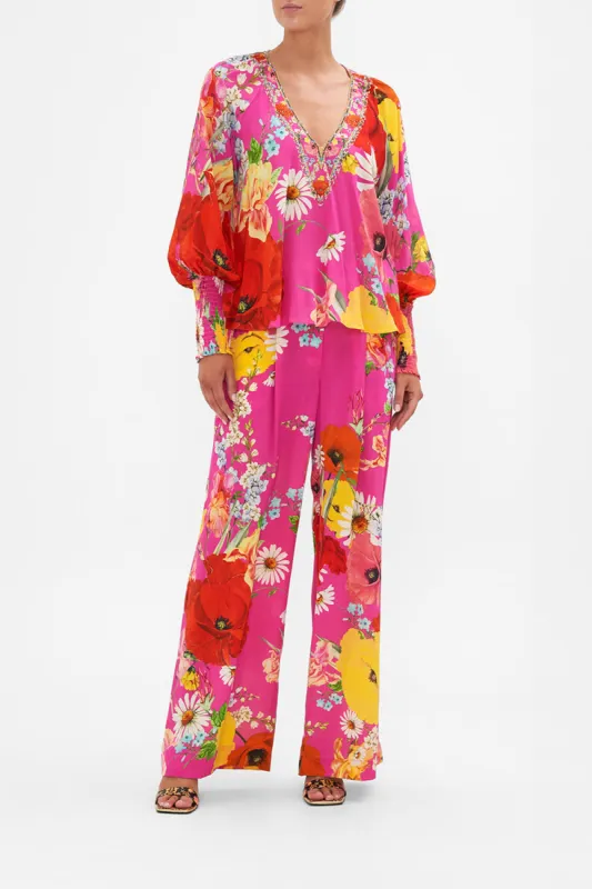 SHIRRED CUFF BLOUSE RAINBOW BODY sold by Camilla