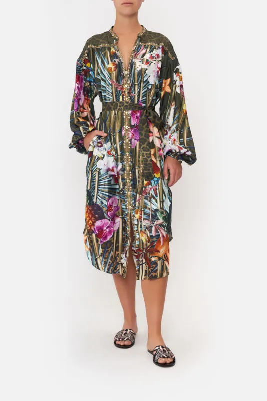 BLOUSON SLEEVE MIDI DRESS PASSPORT TO PARADISE sold by Camilla
