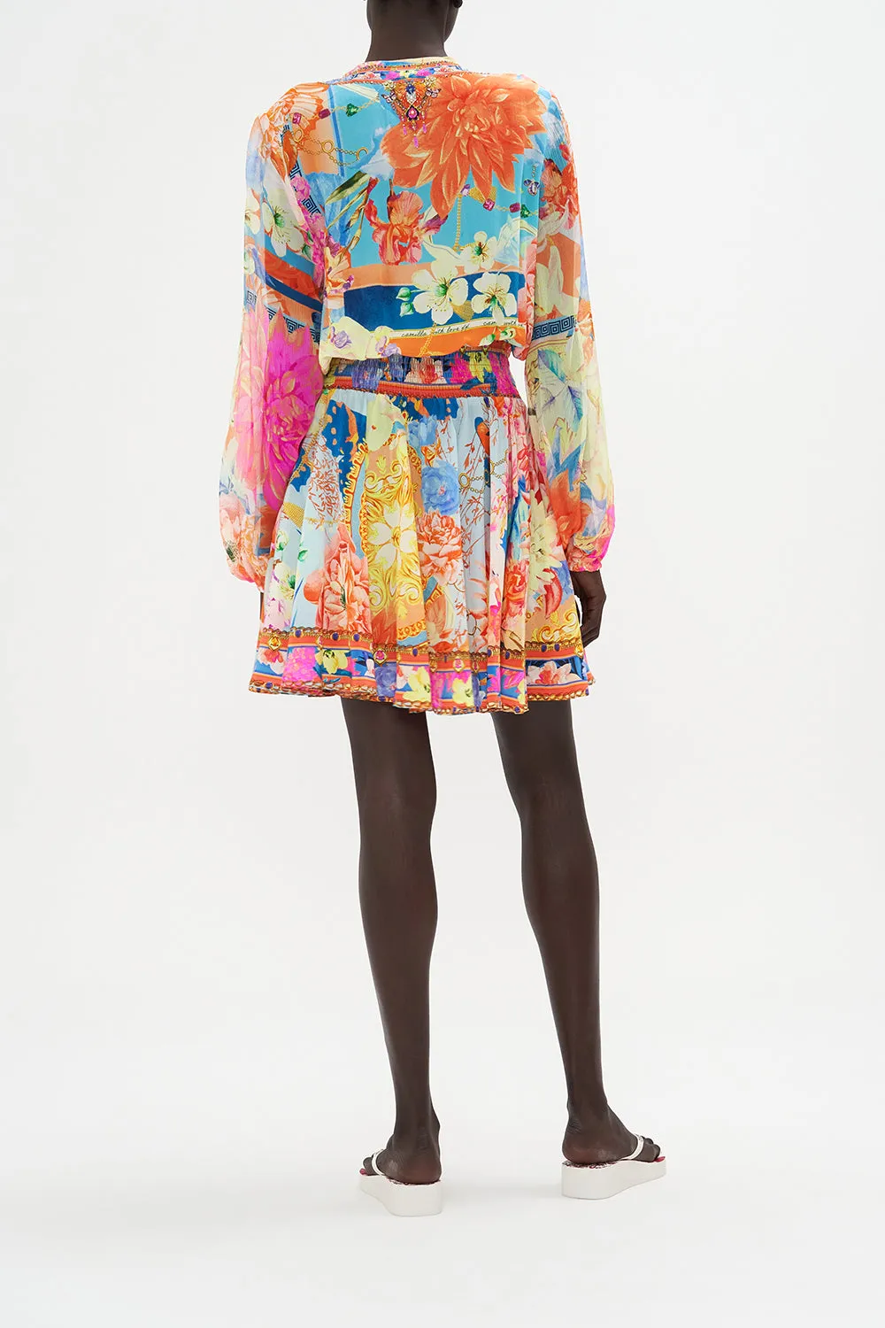 SHIRRED RELAXED SHORT DRESS MEET ME IN THE GARDEN sold by Camilla product image thumbnail 2