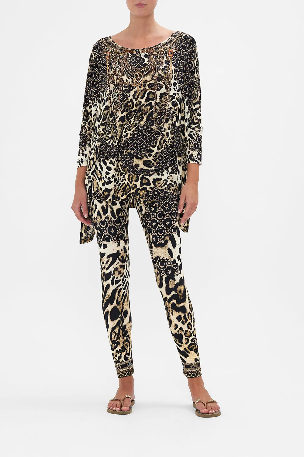 SCOOP NECK SLOUCH TEE WILDCAT SOIREE sold by Camilla