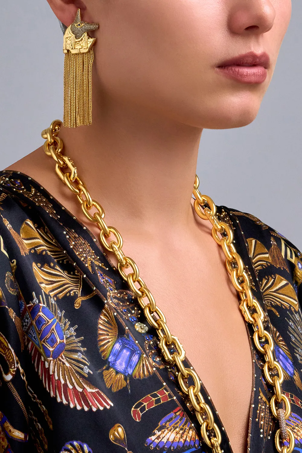 GLOBAL NOMAD TASSEL EARRINGS GOLD sold by Camilla product image thumbnail 3