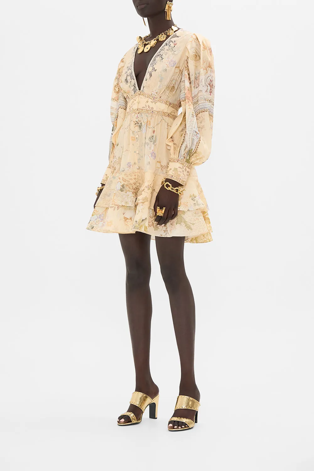 BUTTON FRONT FRILL DRESS ADORNED IN ANTIQUITY sold by Camilla product image thumbnail 4