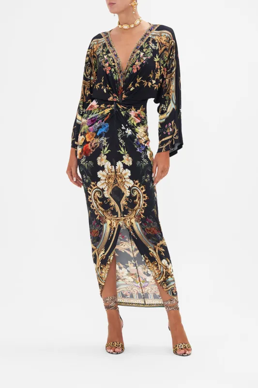 LONG SPLIT FRONT TWIST DRESS PLAY YOUR CARDS RIGHT sold by Camilla
