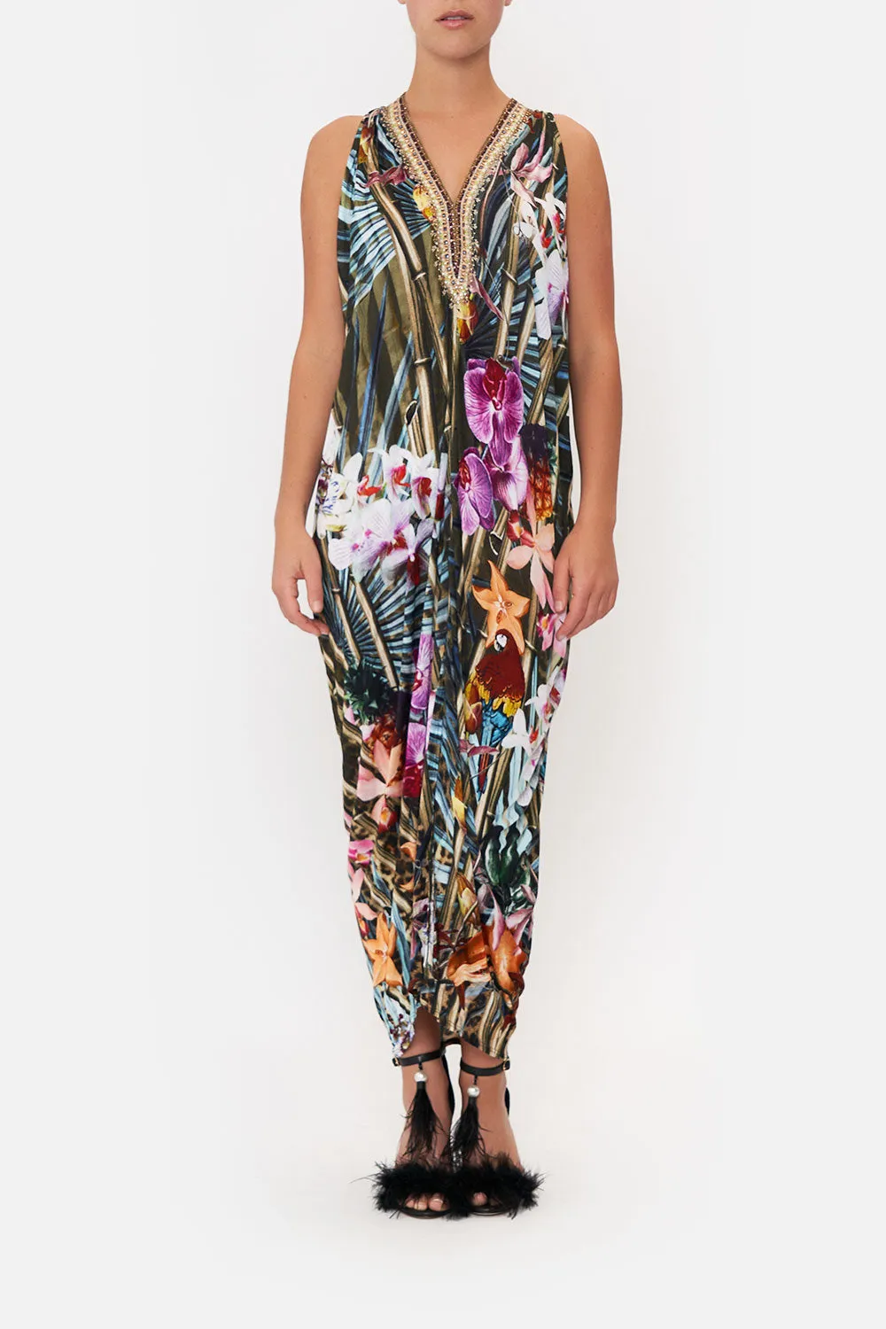 SIDE COWL JERSEY DRESS PASSPORT TO PARADISE sold by Camilla