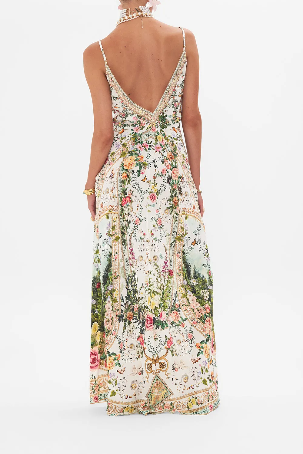 V NECK FULL LENGTH BIAS SLIP DRESS RENAISSANCE ROMANCE sold by Camilla product image thumbnail 2