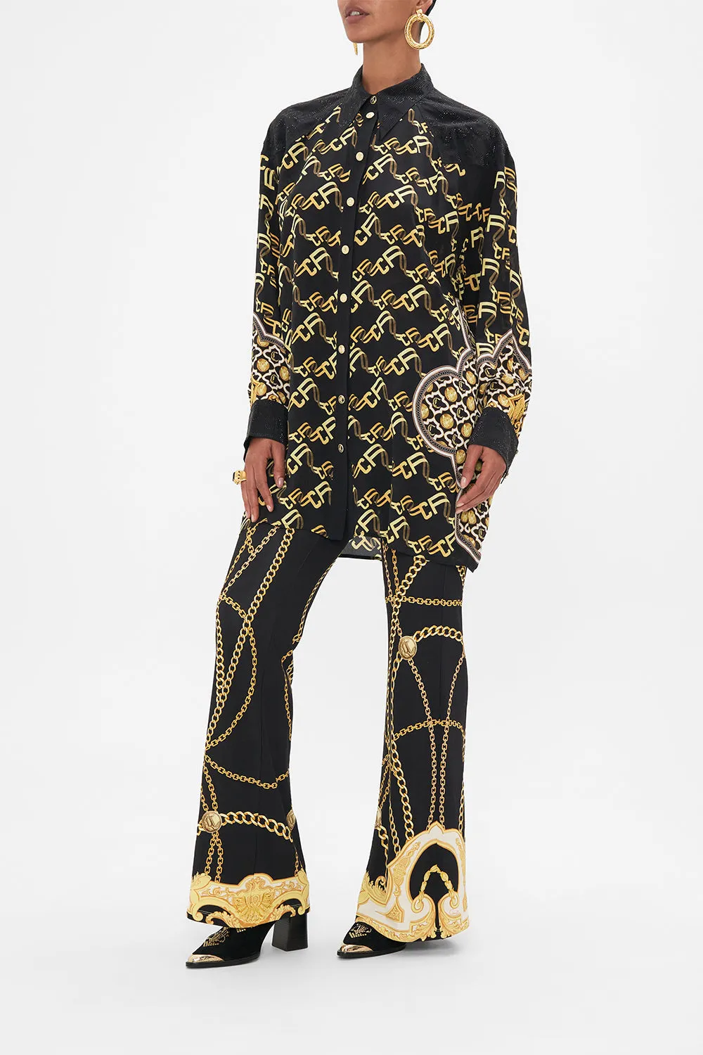 LONG LINE SHIRT WITH YOKE AND BUTTON DETAIL TETHER ME NOT sold by Camilla product image thumbnail 4