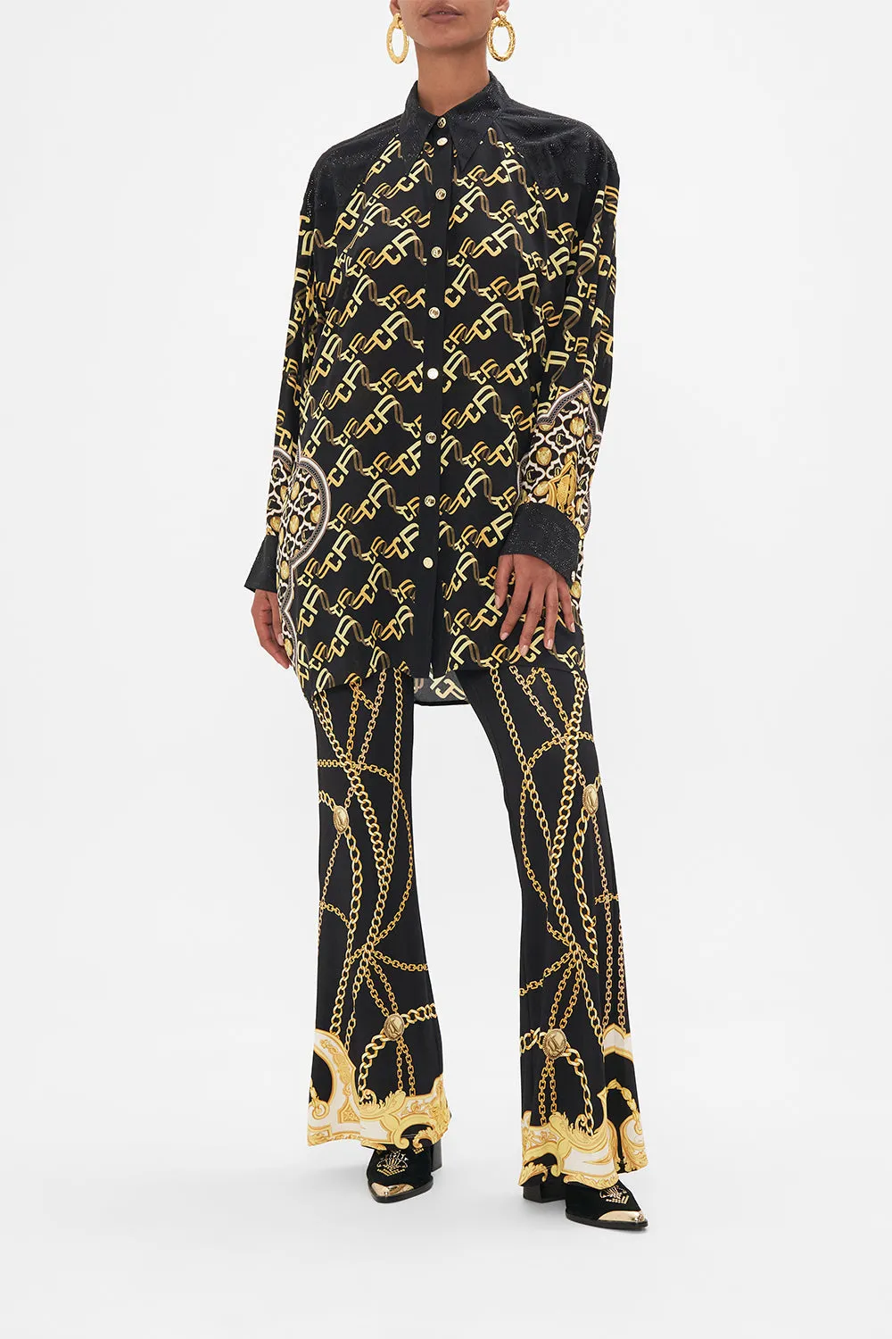 LONG LINE SHIRT WITH YOKE AND BUTTON DETAIL TETHER ME NOT sold by Camilla