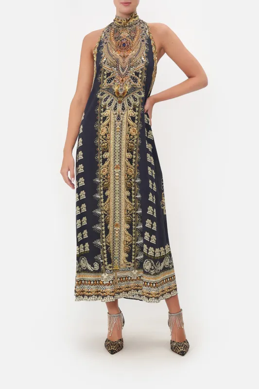 HIGH NECK DRESS WITH BACK NECK TIE ITS ALL OVER TORERO sold by Camilla