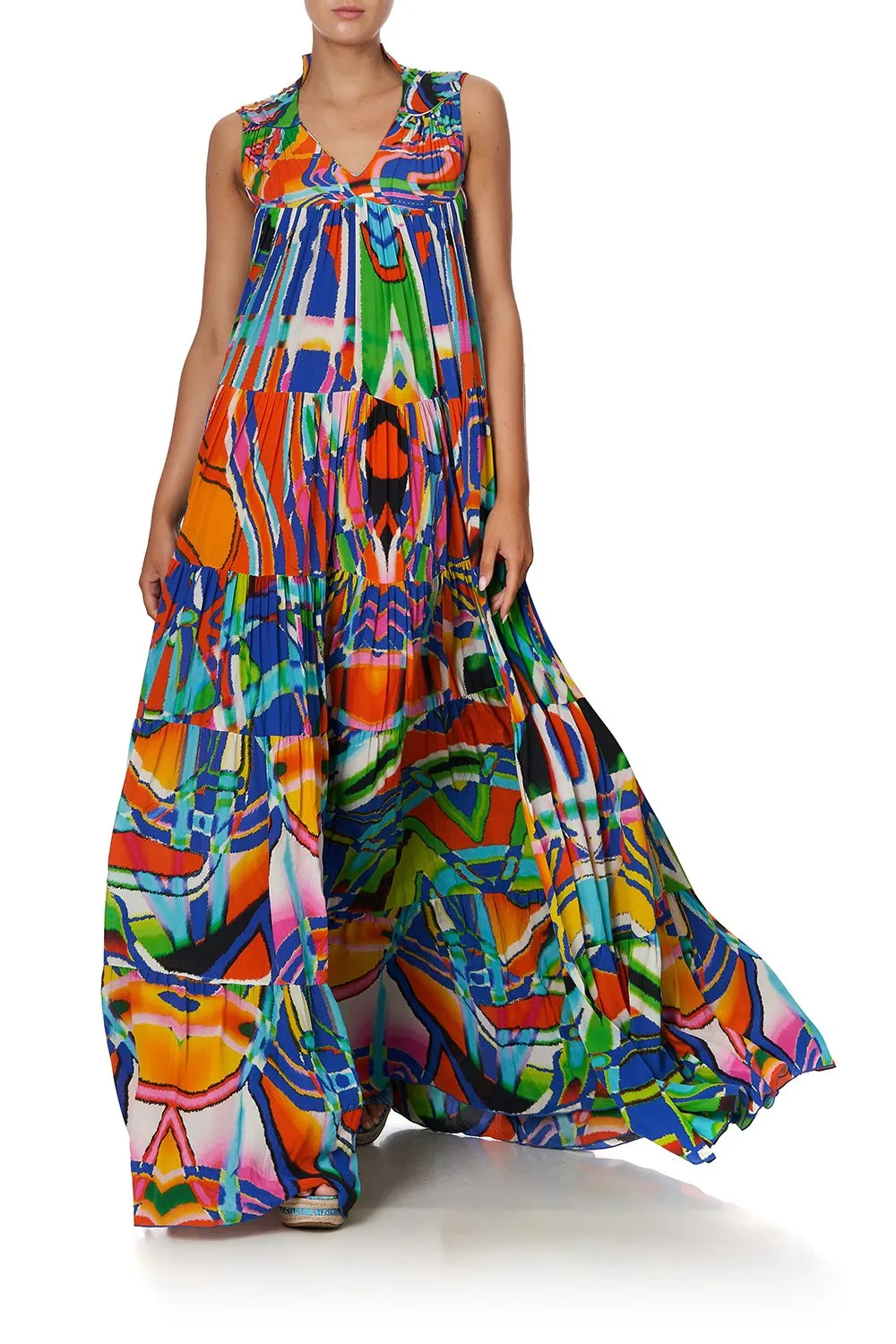 LONG TIERED DRESS MULTI sold by Camilla