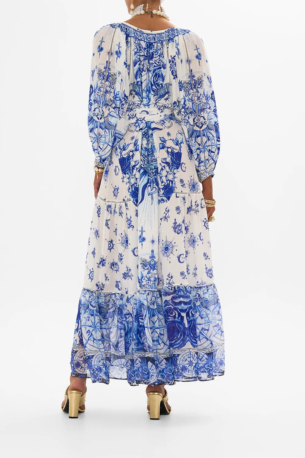 LONG SLEEVE OVERSIZED PEASANT DRESS IMMORTAL INK sold by Camilla product image thumbnail 2