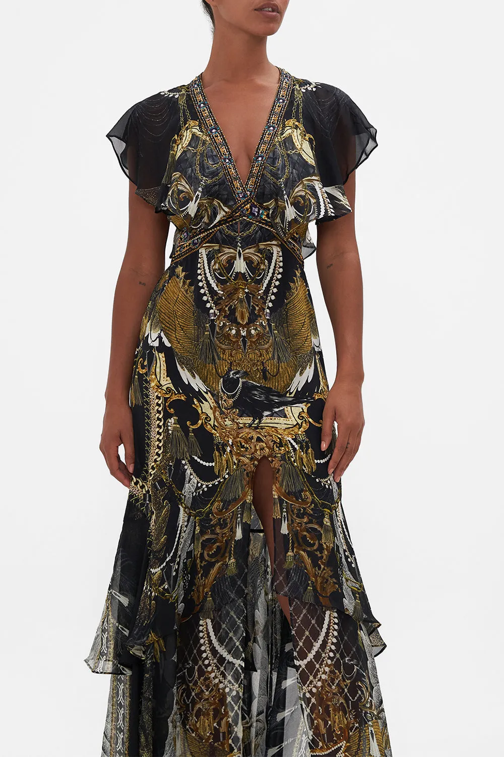 TIE FRONT MAXI WITH CENTRE FRONT SPLIT RAVIN RAVEN sold by Camilla product image thumbnail 5