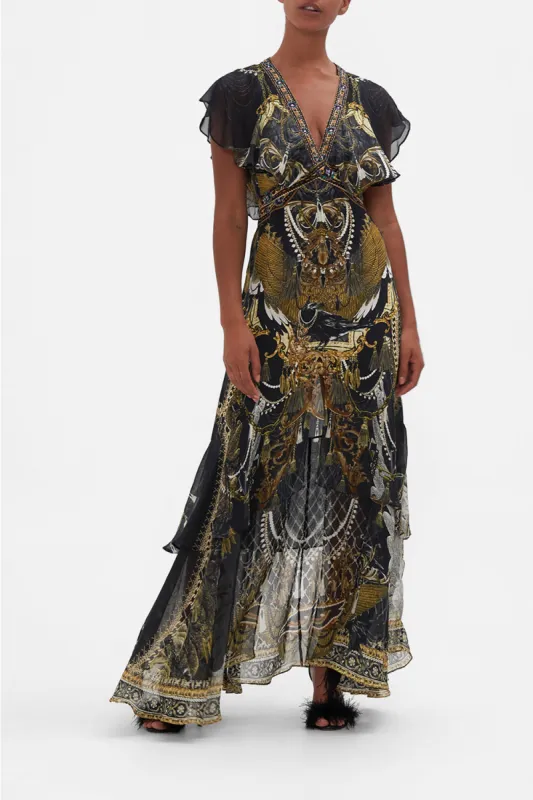 TIE FRONT MAXI WITH CENTRE FRONT SPLIT RAVIN RAVEN sold by Camilla