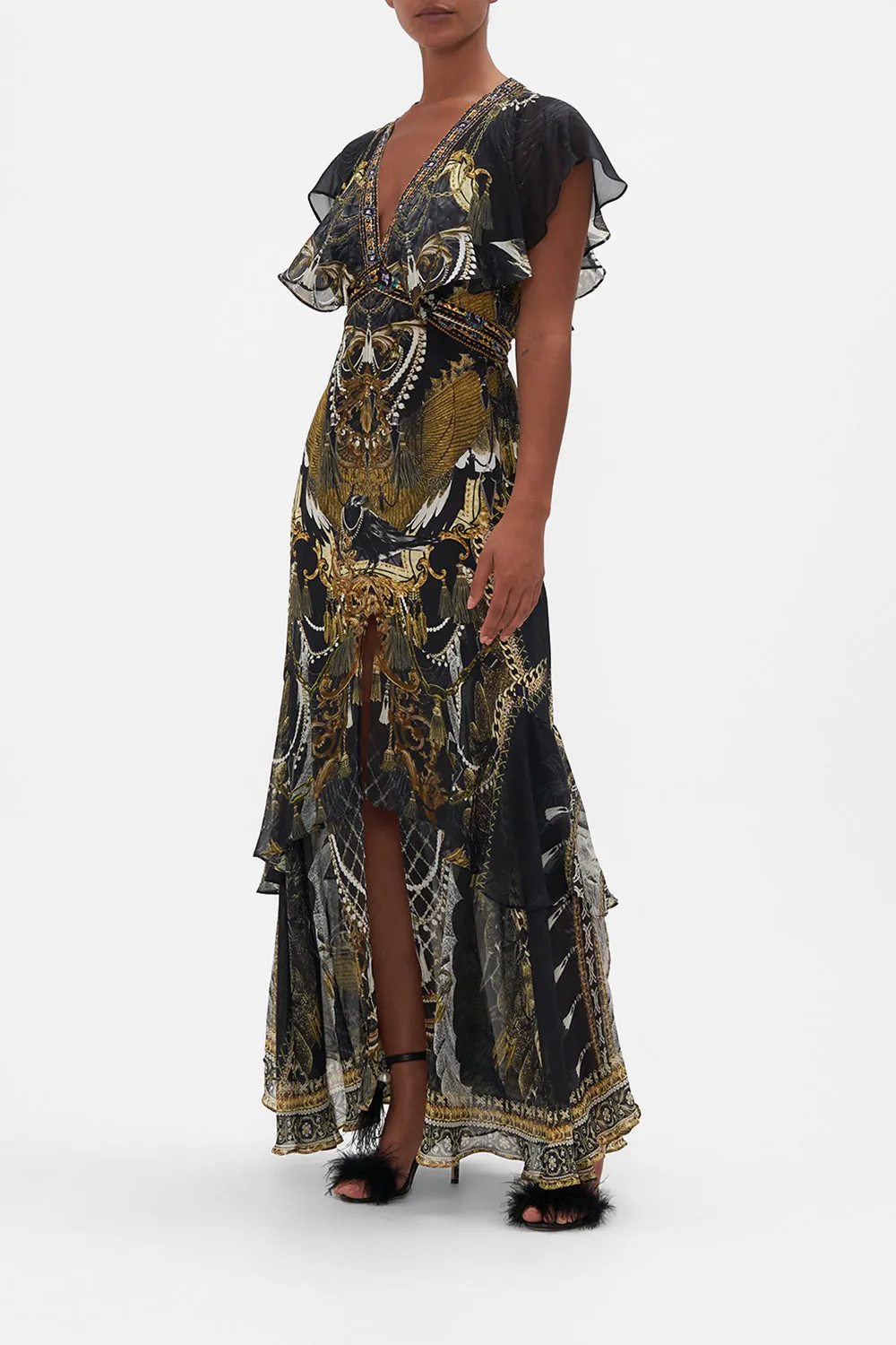 TIE FRONT MAXI WITH CENTRE FRONT SPLIT RAVIN RAVEN sold by Camilla product image thumbnail 4