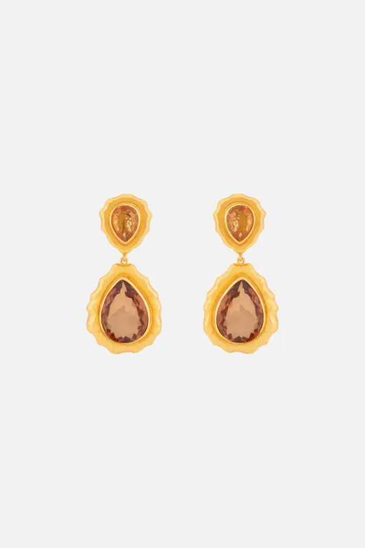 PAULINA CITRINE QUARTZ EARRINGS MULTI sold by Camilla