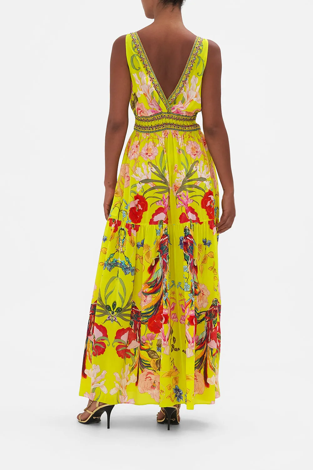 SHIRRED WAIST DETAIL LONG DRESS PEACOCK PROUD sold by Camilla product image thumbnail 2