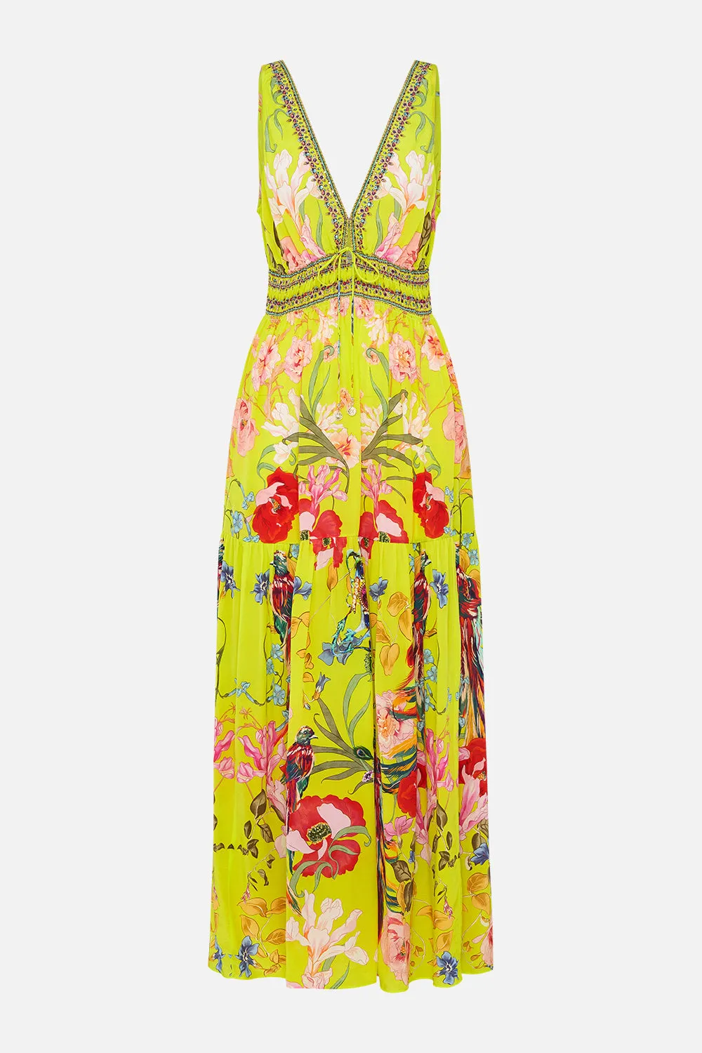 SHIRRED WAIST DETAIL LONG DRESS PEACOCK PROUD sold by Camilla product image thumbnail 3