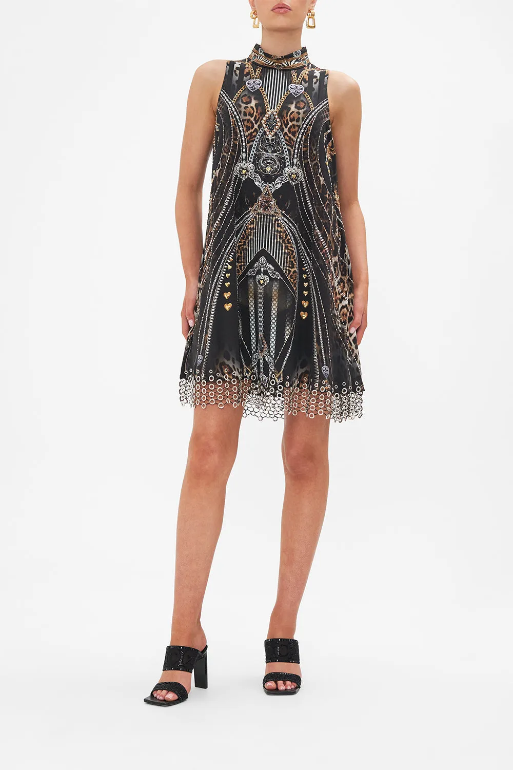 HIGH COLLAR SHIFT DRESS CHAOS IN THE COSMOS sold by Camilla