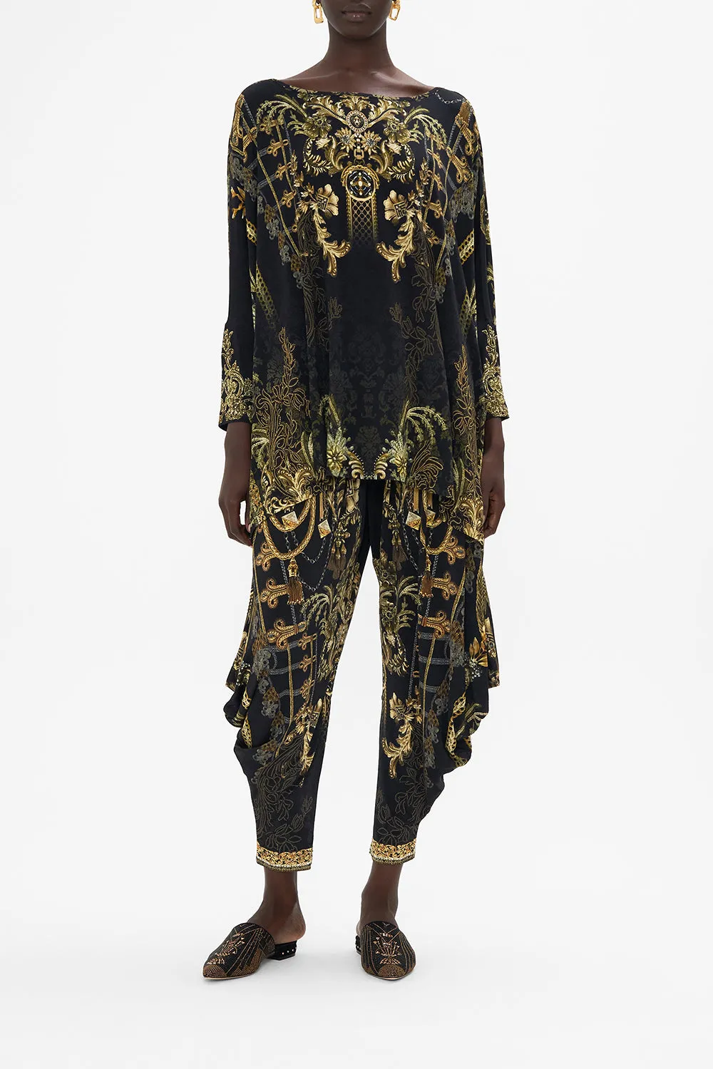 SCOOP NECK SLOUCH TEE THE NIGHT IS NOIR sold by Camilla