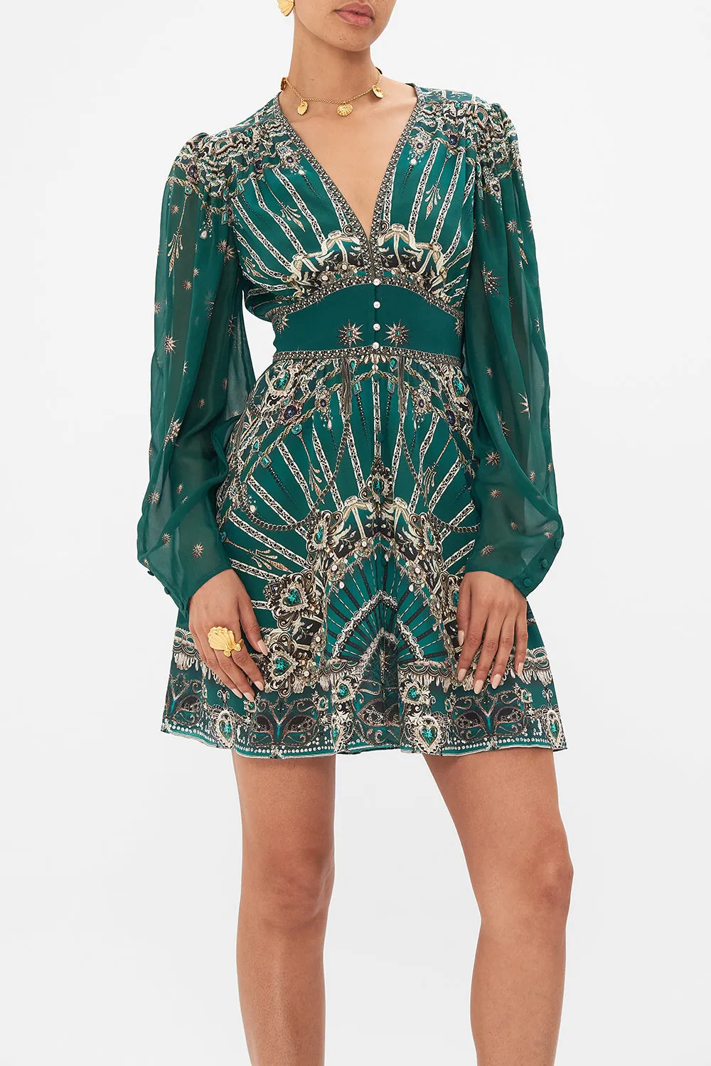 DROP SLEEVE DRESS WITH WAISTBAND A VENICE VEIL sold by Camilla product image thumbnail 5