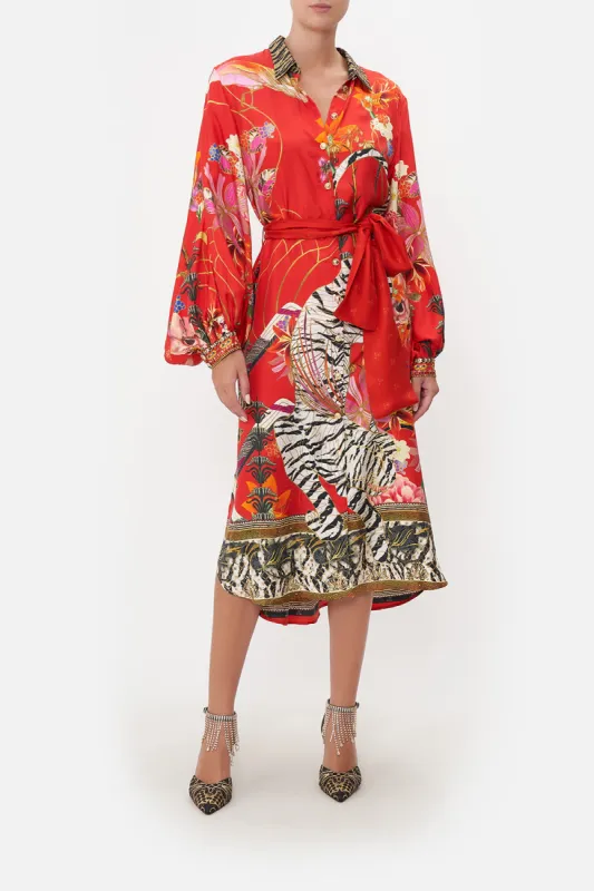 HIGH LOW MIDI SHIRT DRESS THE LEGEND OF ZIBA sold by Camilla