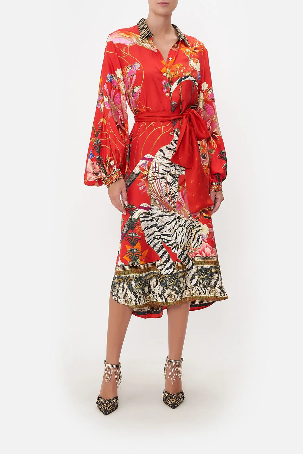 HIGH LOW MIDI SHIRT DRESS THE LEGEND OF ZIBA sold by Camilla