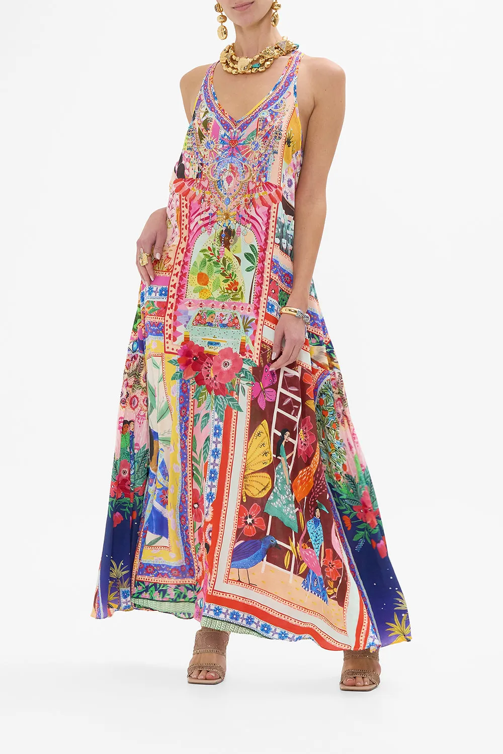 V NECK RACERBACK DRESS ROEQIYAS REALM sold by Camilla