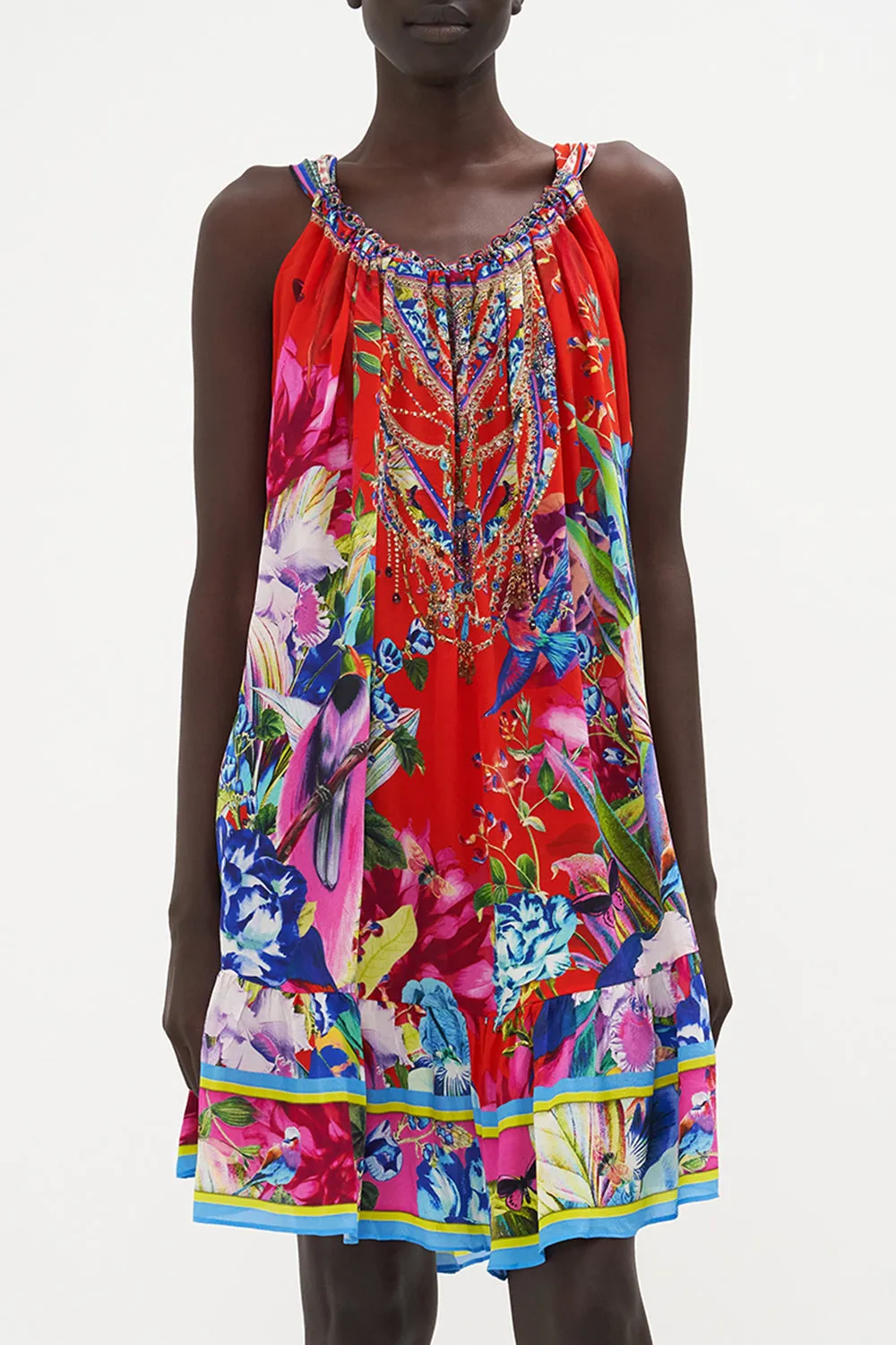 SHORT DRAWSTRING FRILL DRESS BIRDS OF A FEATHER sold by Camilla product image thumbnail 5