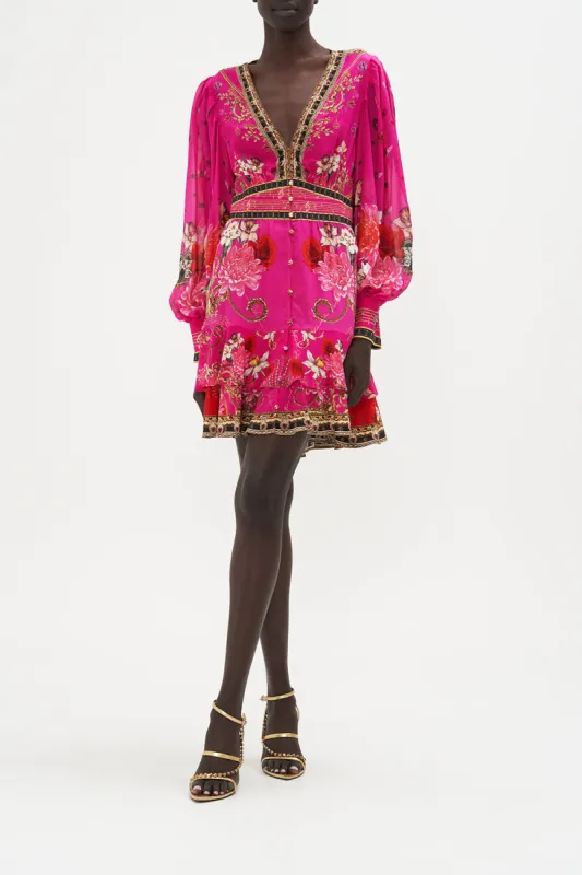 BUTTON FRONT FRILL DRESS WHAT HAPPENS ON TOUR sold by Camilla