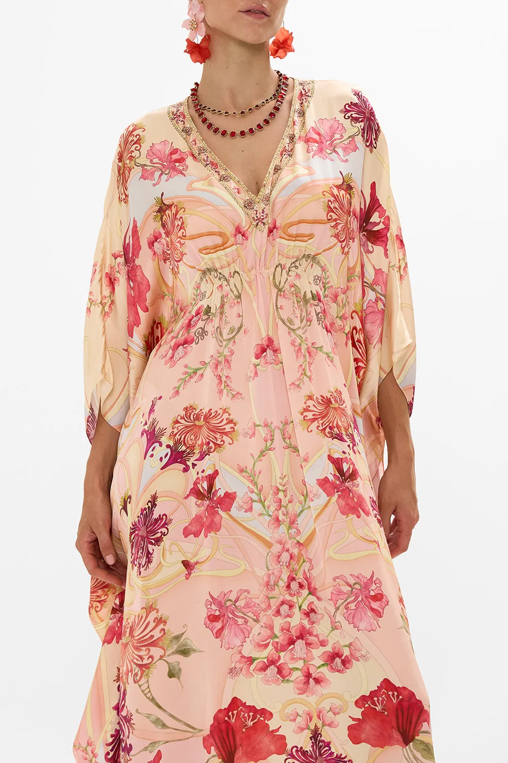 GATHERED WAIST KAFTAN BLOSSOMS AND BRUSHSTROKES sold by Camilla product image thumbnail 5