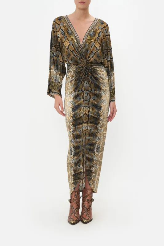 LONG SPLIT FRONT TWIST DRESS CALL OF THE FALCON sold by Camilla