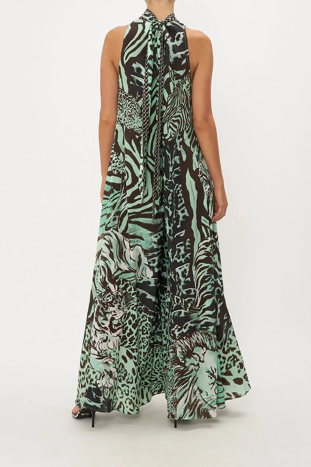 HIGH NECK WIDE FLARED JUMPSUIT LEOPARD LORE sold by Camilla product image thumbnail 2