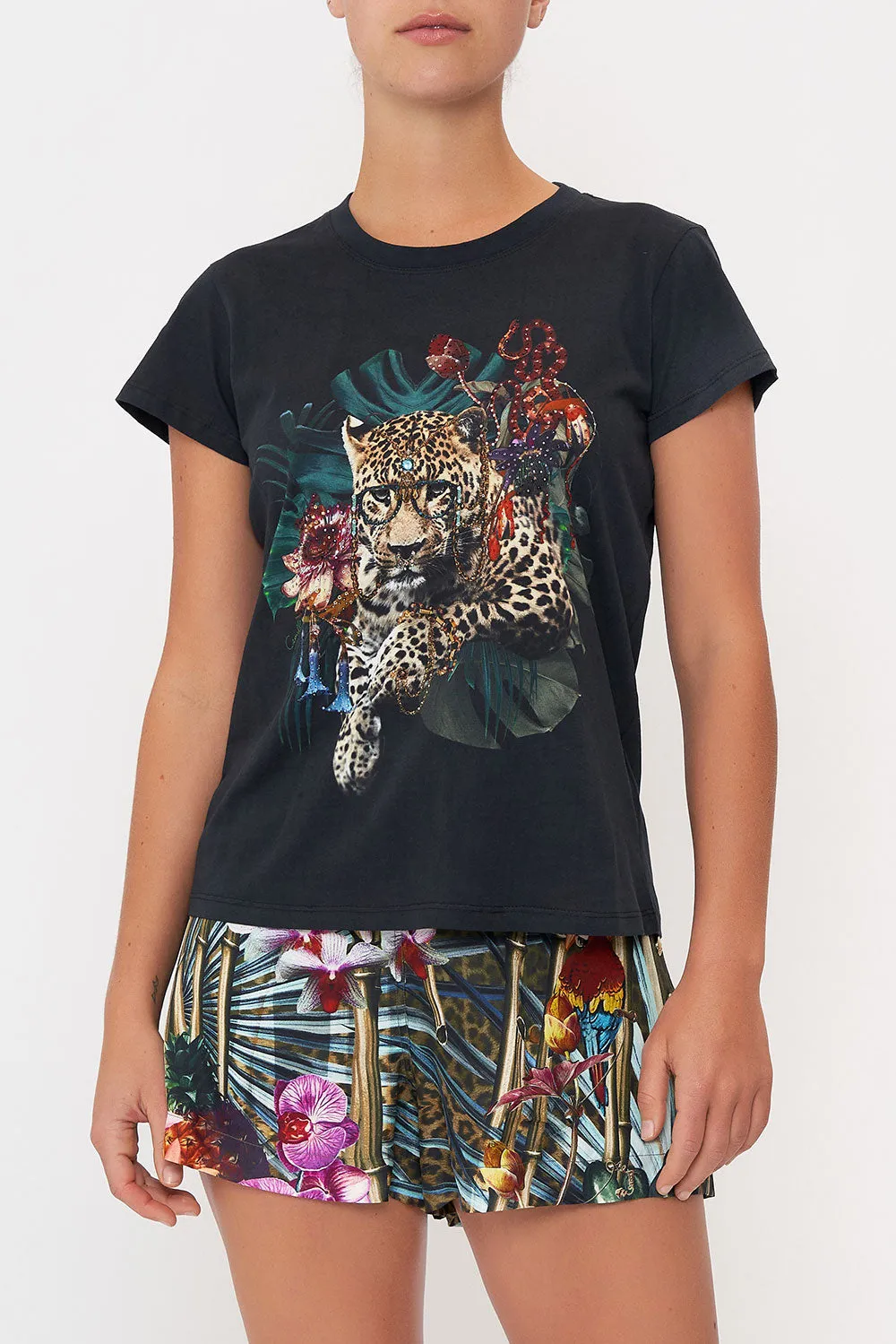 SLIM FIT ROUND NECK T-SHIRT PASSPORT TO PARADISE sold by Camilla product image thumbnail 5