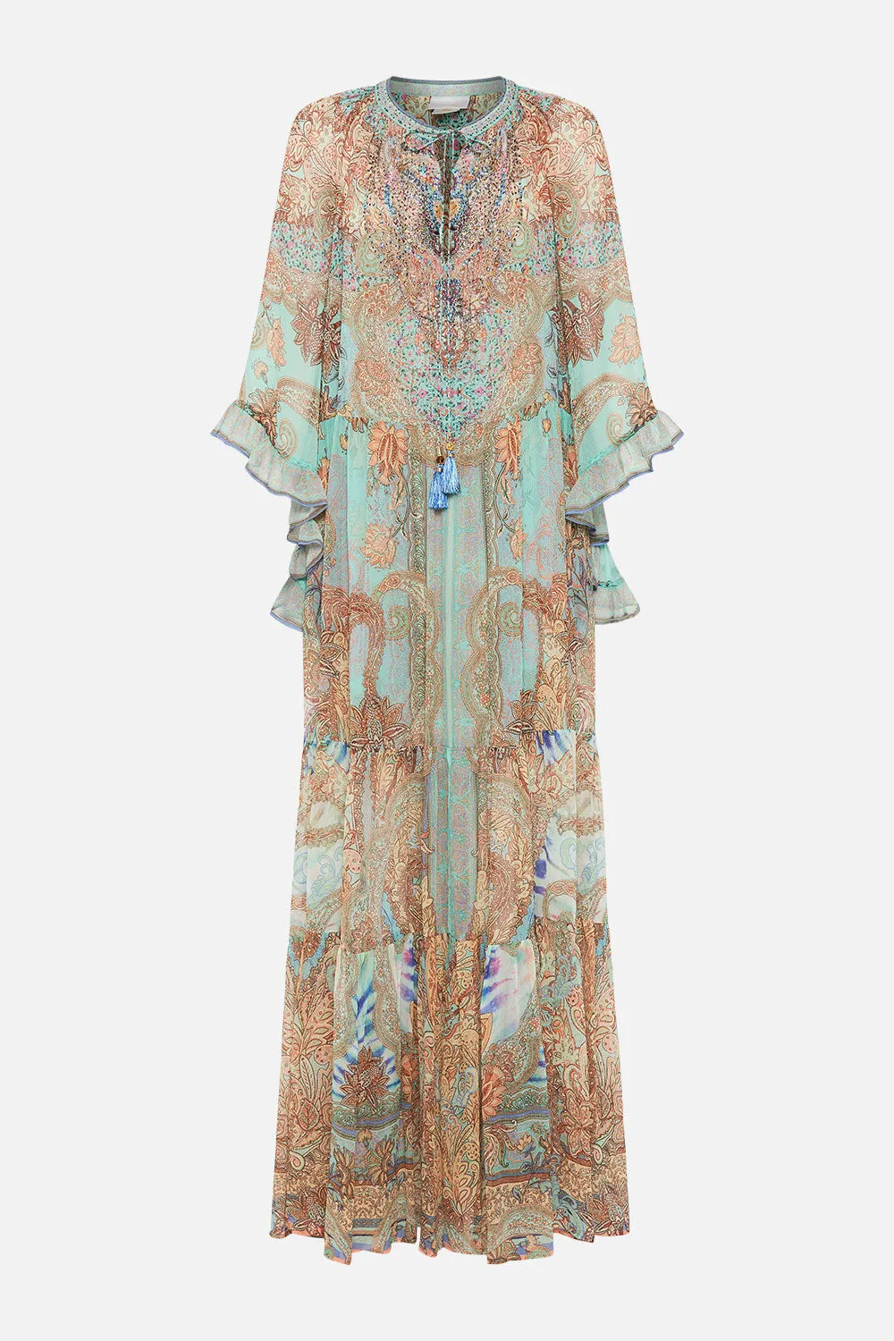 WIDE SLEEVE GATHERED DRESS MAKE LOVE NOT WAR sold by Camilla product image thumbnail 3