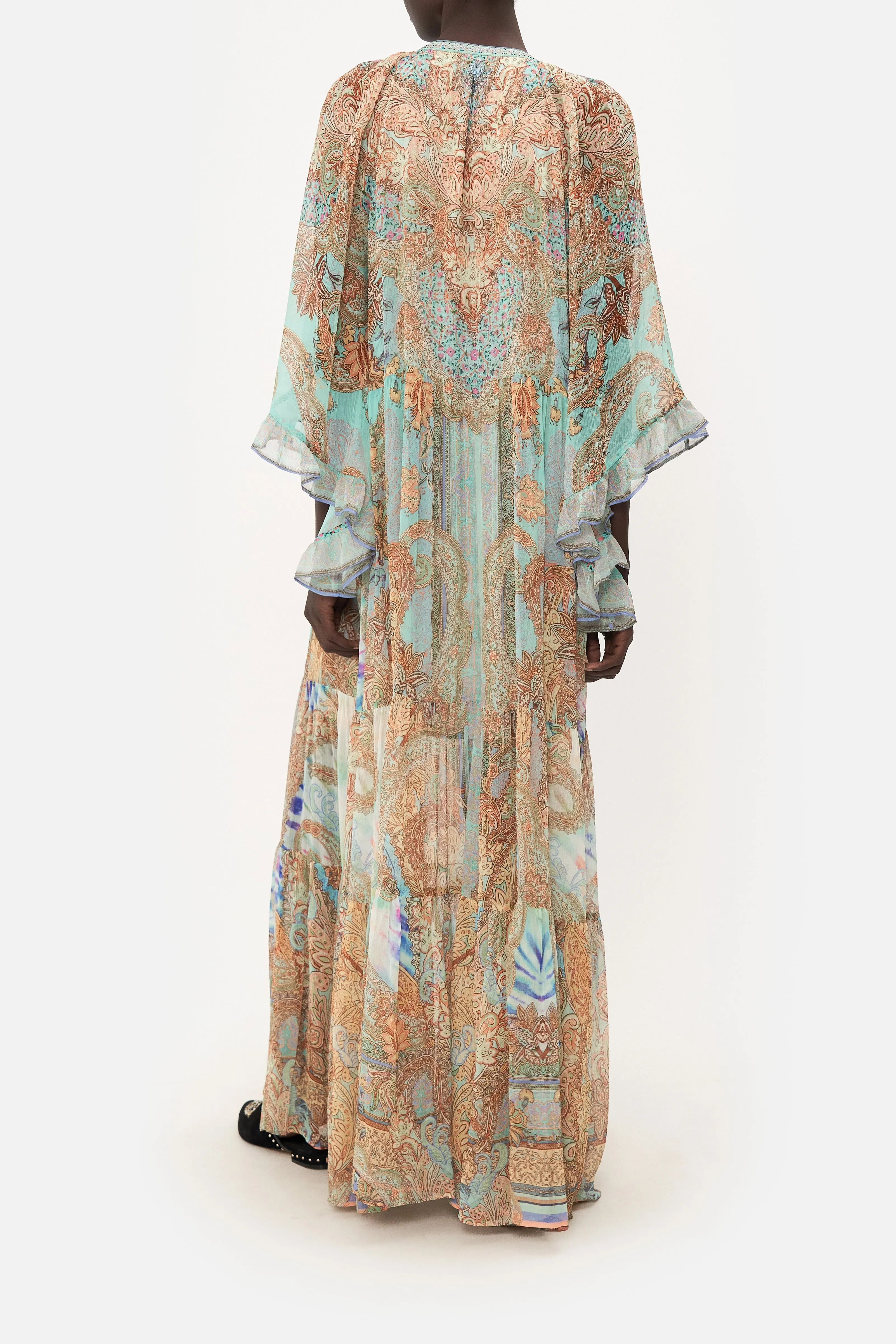 WIDE SLEEVE GATHERED DRESS MAKE LOVE NOT WAR sold by Camilla product image thumbnail 2