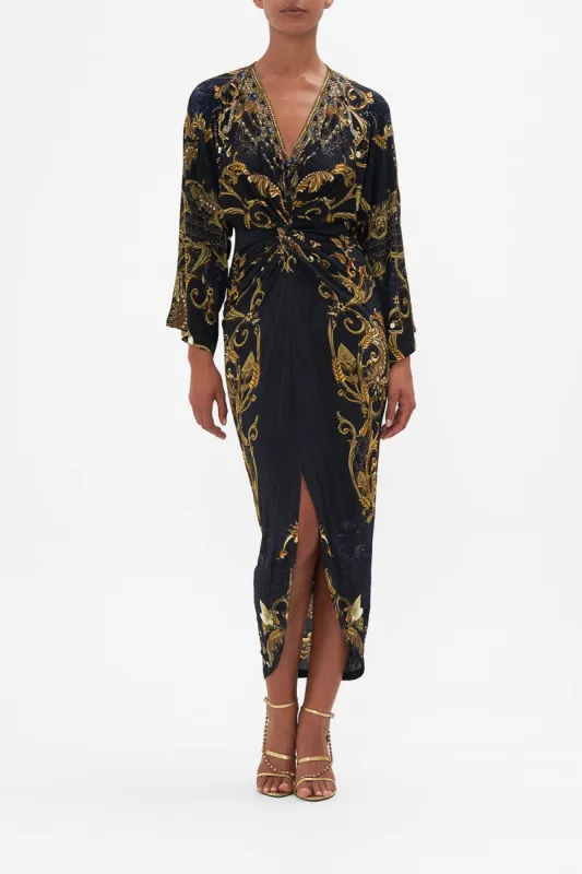 LONG SPLIT FRONT TWIST DRESS MOONLIGHT MELODIES sold by Camilla