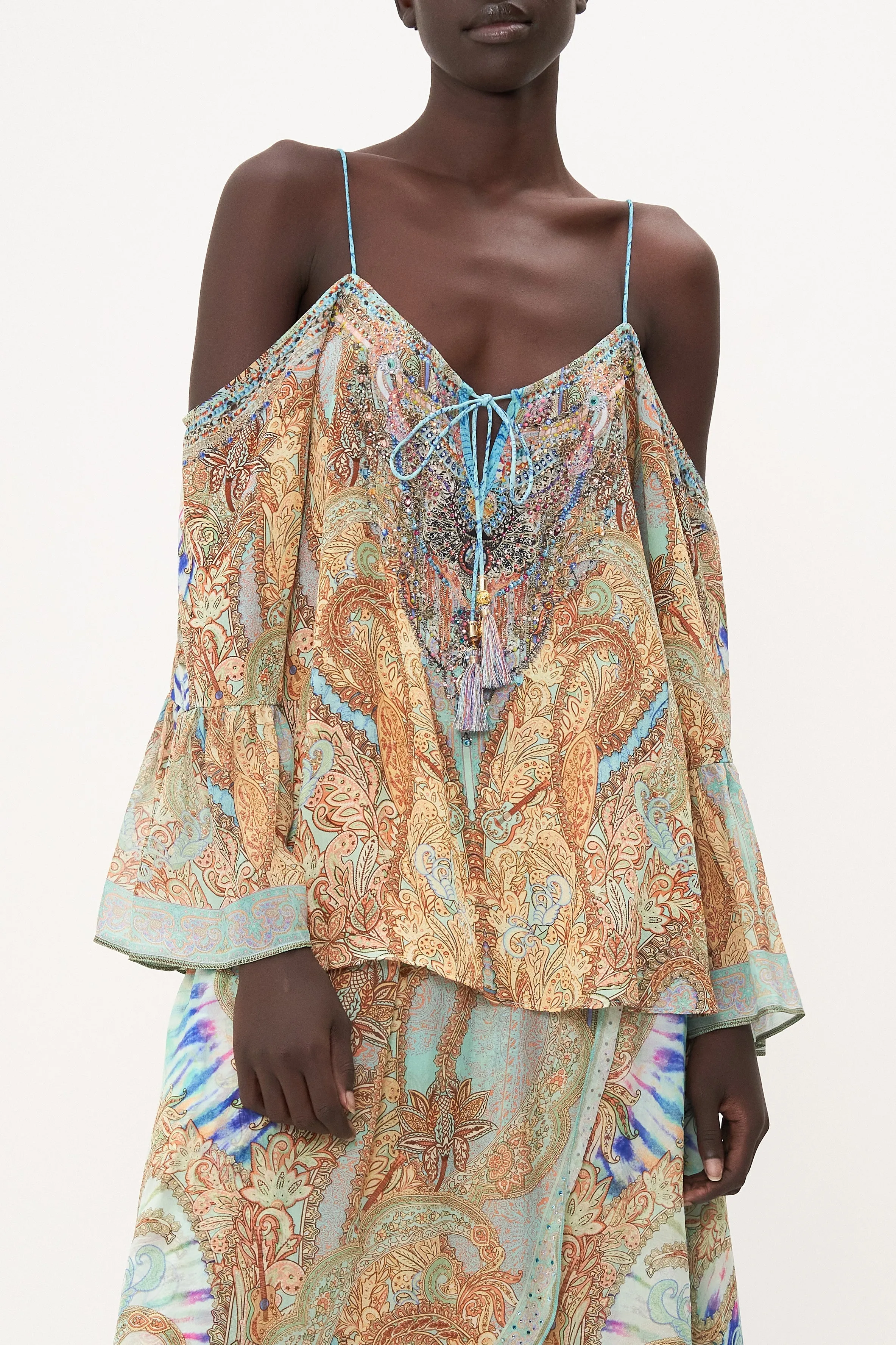 DROP SHOULDER TOP MAKE LOVE NOT WAR sold by Camilla product image thumbnail 5