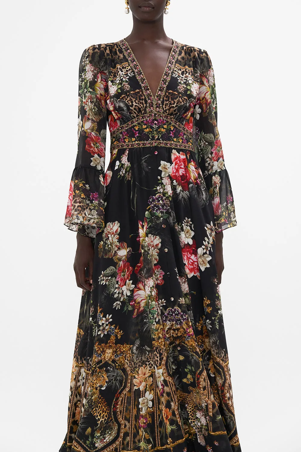 SHAPED WAISTBAND DRESS WITH RUFFLE FRILL SLEEVES A NIGHT AT THE OPERA sold by Camilla product image thumbnail 5