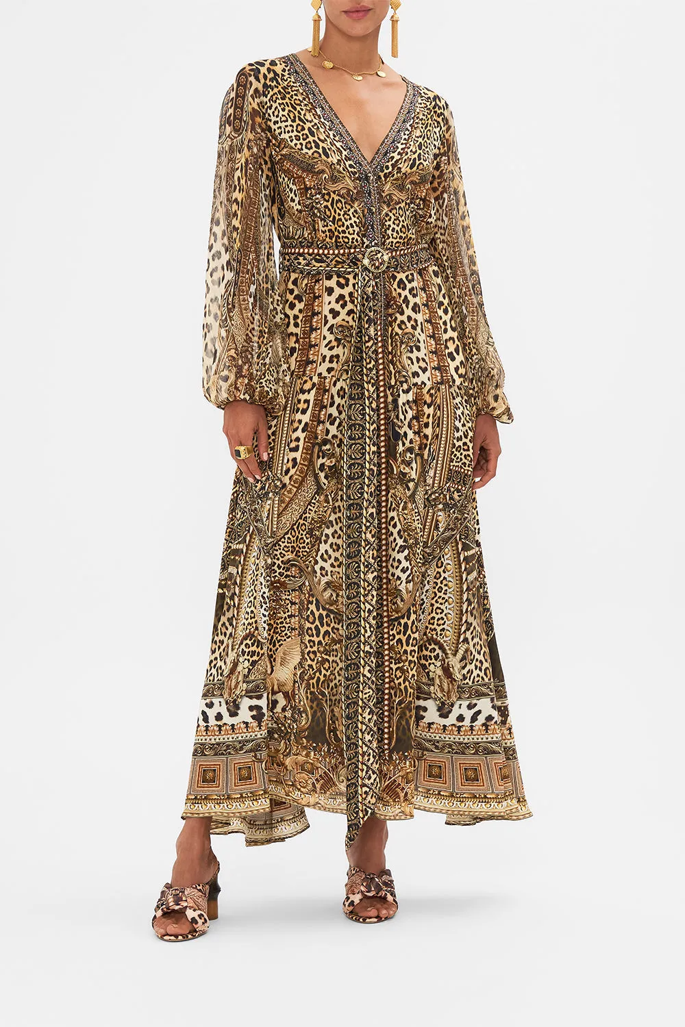 V NECK DRESS WITH BELT STANDING OVATION sold by Camilla