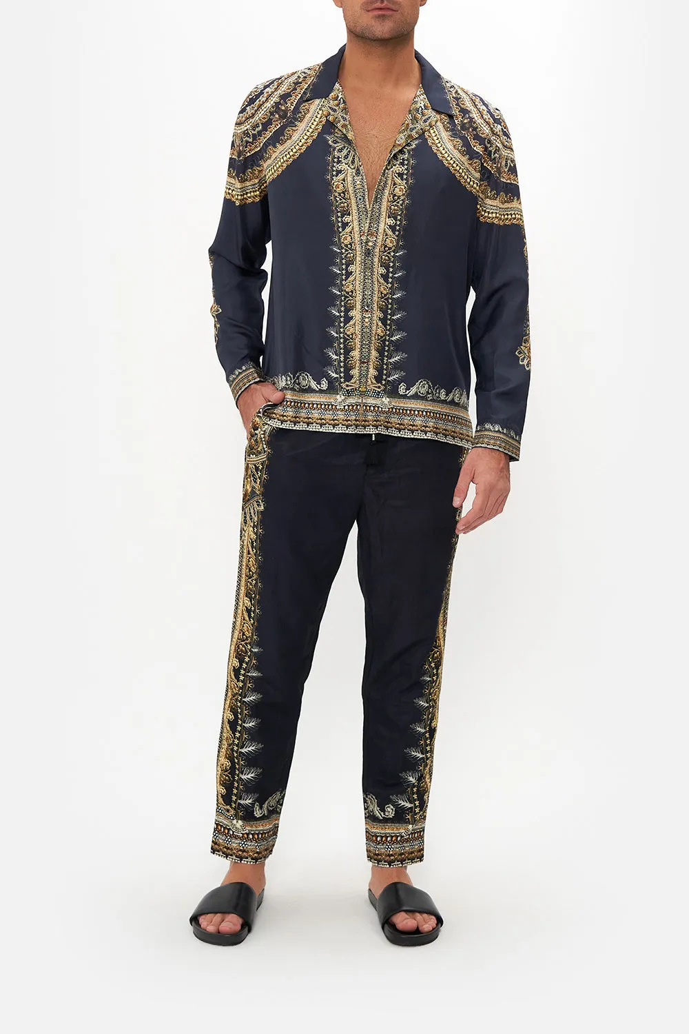 LONG SLEEVE CAMP COLLARED SHIRT ITS ALL OVER TORERO sold by Camilla