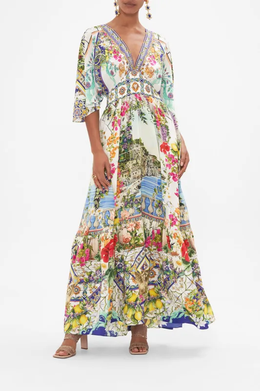 WAISTED DRESS WITH HEM RUFFLE AMALFI AMORE sold by Camilla