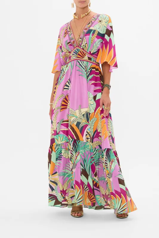 WAISTED DRESS WITH HEM RUFFLE GIZA GODDESS sold by Camilla