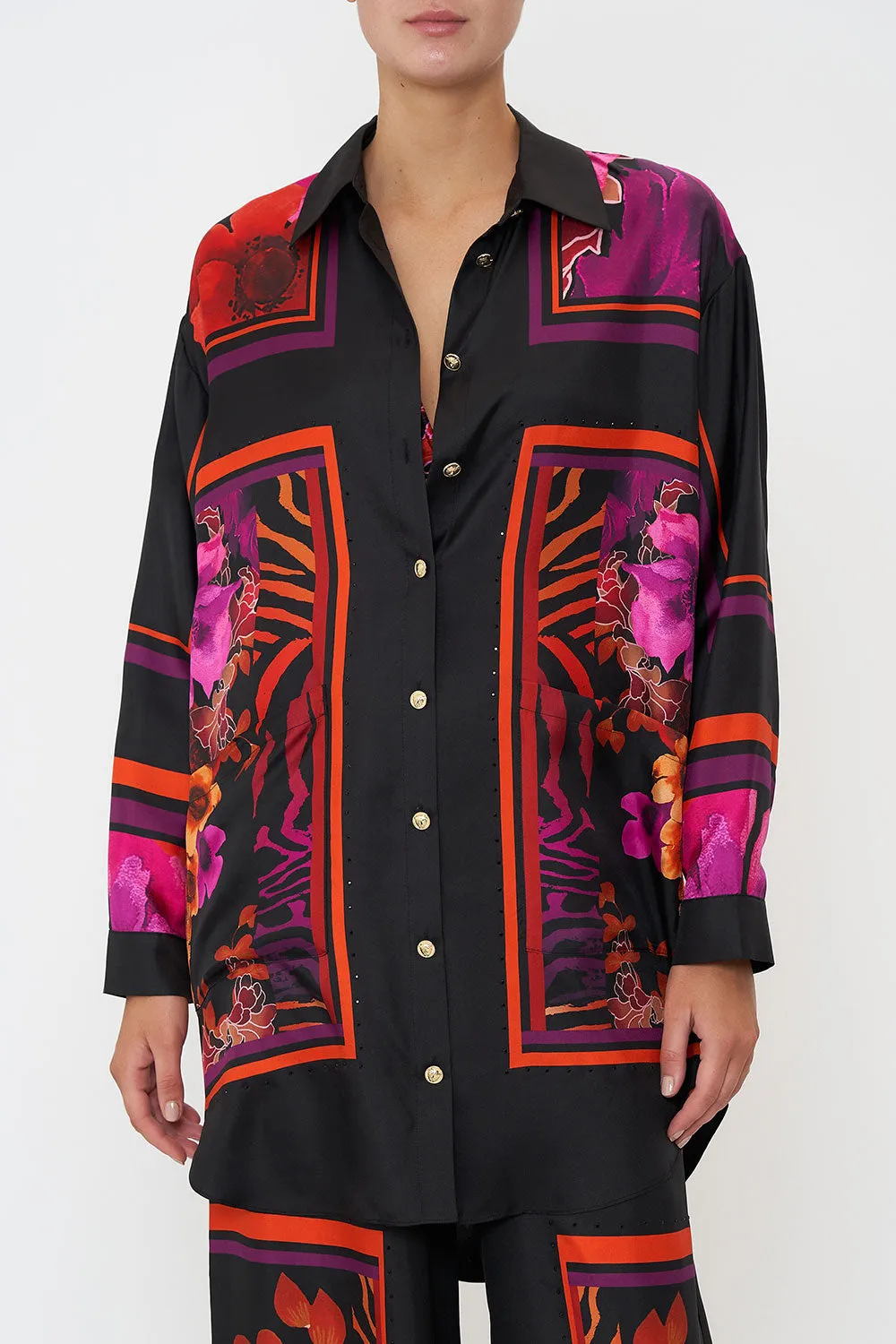 SHIRT TUNIC WITH POCKETS MIDNIGHT POPPY sold by Camilla product image thumbnail 5