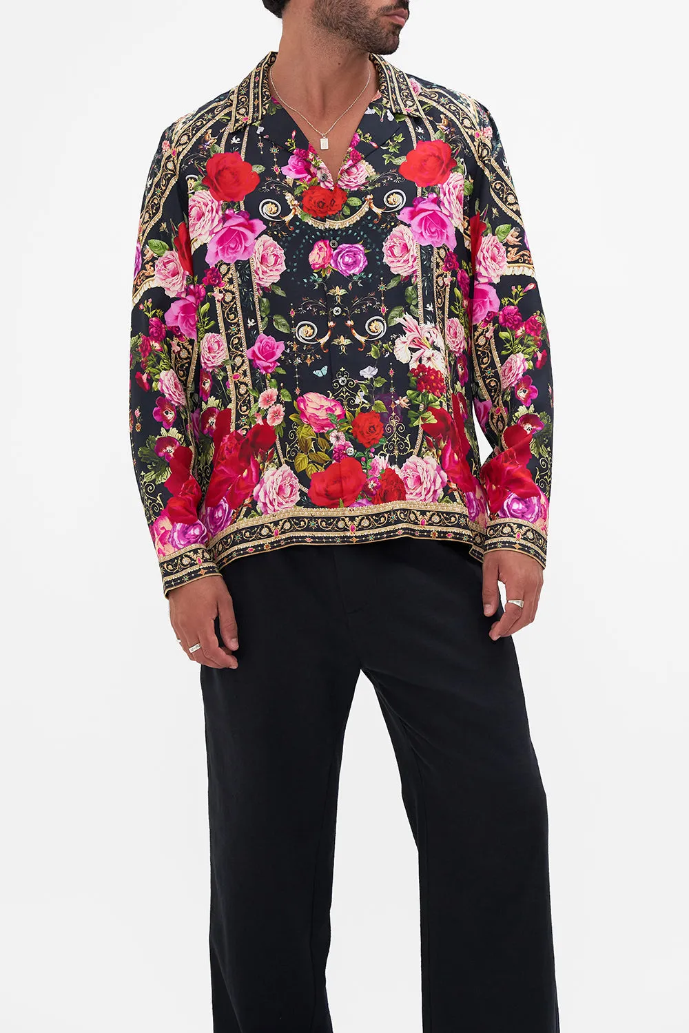 LONG SLEEVE CAMP COLLARED SHIRT RESERVATION FOR LOVE sold by Camilla product image thumbnail 5