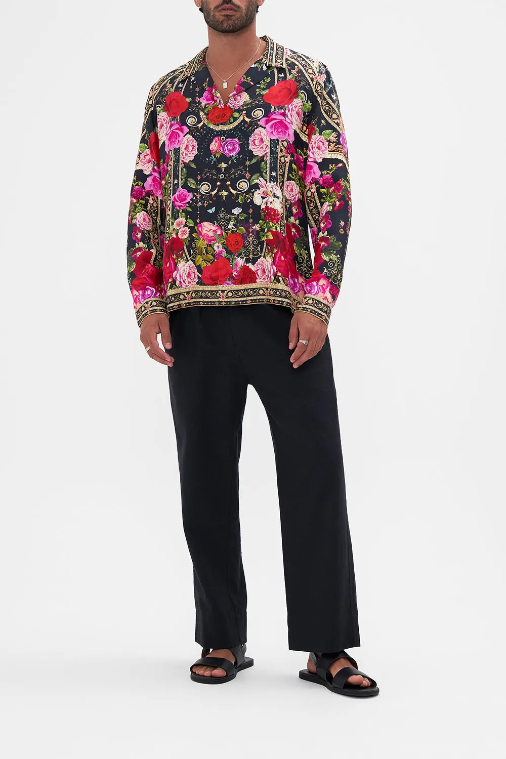 LONG SLEEVE CAMP COLLARED SHIRT RESERVATION FOR LOVE sold by Camilla